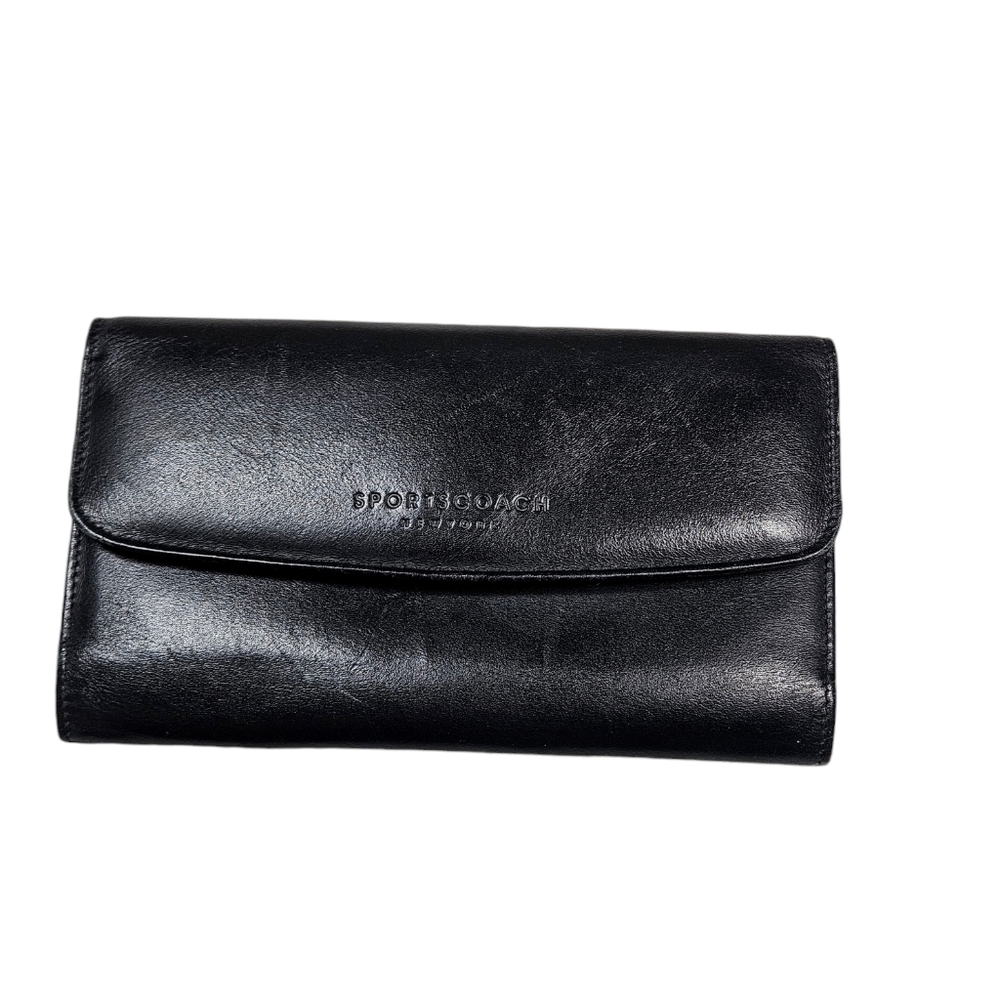 Vintage SPORTSCOACH Black Leather Wallet With Checkbook